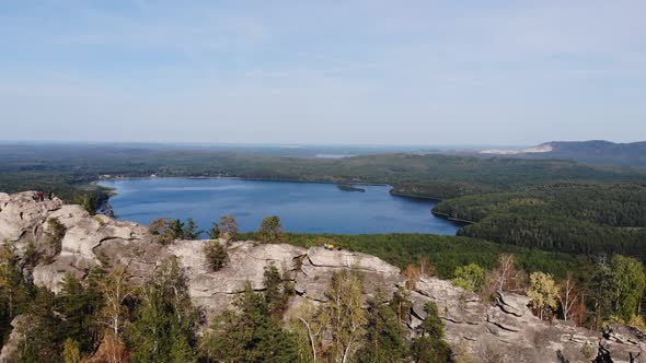 Aerial View of the Rocky Massif Arakul Shikhany Ural