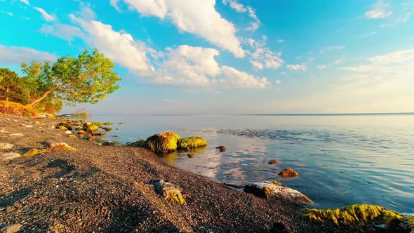 Beautfiul Sevan Lake Panorama Timelapse