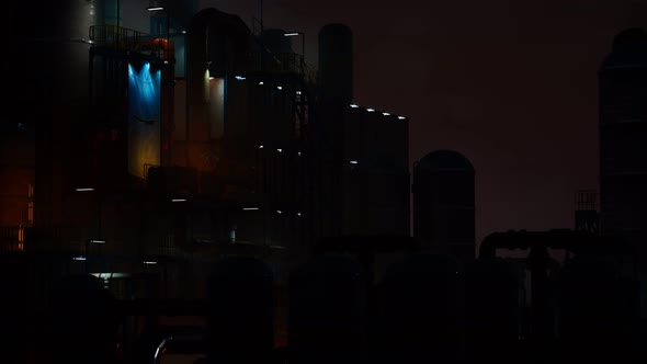 Petrochemical Industry Factory at Night alt
