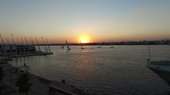 Beautiful sunset on the Nile in Luxor