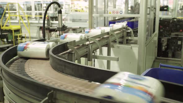 A Working Conveyor in a Paper Mill, Technology, Factory, Kyiv, Ukraine