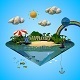 Abstract summer vacation with Low-poly style - 3DOcean Item for Sale