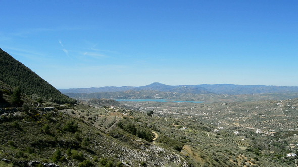Panoramic of Mountains and Lake