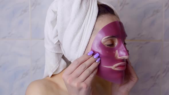 Girl Doing Beauty Treatments In The Bathroom