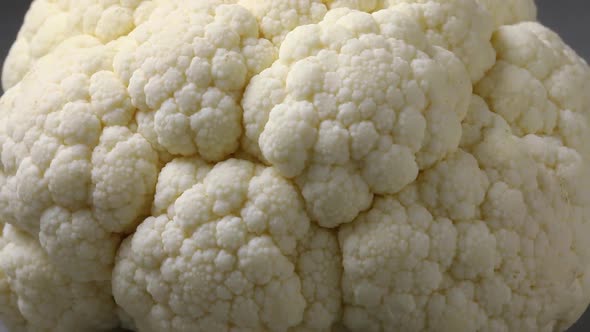 Fresh white raw cauliflower close up
