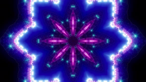 Blinking Blue Light Purple Kaleidoscope Loop 4K 05