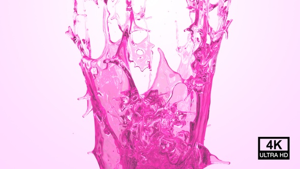 Pink Water Crown Splash 4K
