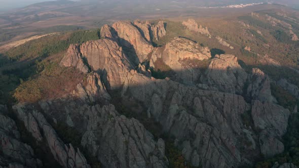 Flight Over Beautiful Rock Formations