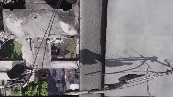 Vertical Video of a Warbombed Man in Ukraine