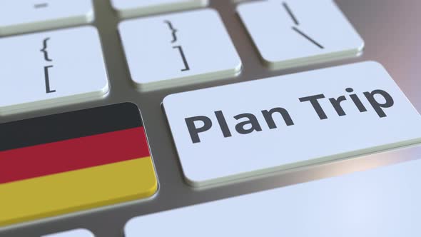 PLAN TRIP Text and Flag of Gemany on the Keyboard