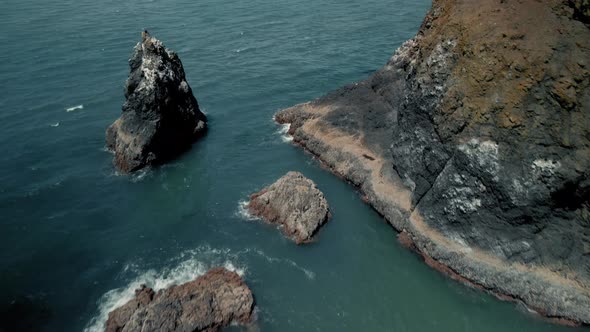 Bird'seye View of the Ocean and Rocks