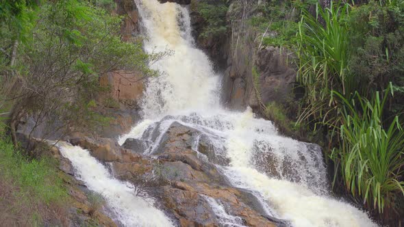 Waterfall in Mountains Near Dalat City in Vietnam. Vietnam Travel Concept