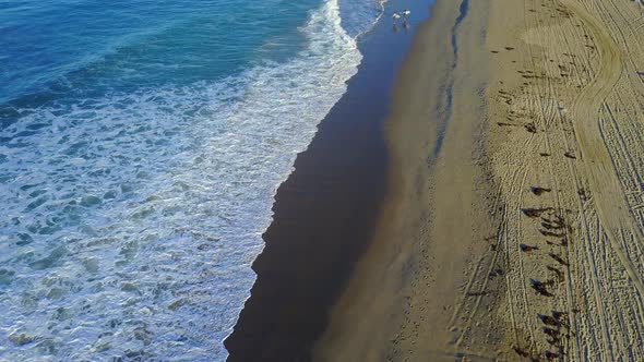 Aerial drone uav view of the beach and ocean.