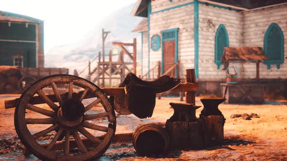 Old American Wild Western Style Town