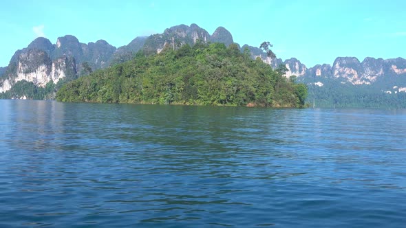 View From Boat on Island on Cheow Lan Lake