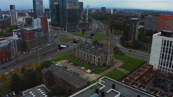 Aerial View of the St Ann's Church in Manchester UK