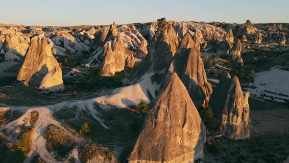 Sunset in Cappadocia Red Valley Landscape Aerial