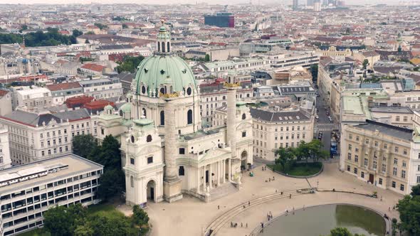 Aerial View of Karlskirche Church