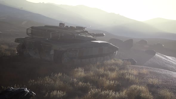 Old Rusty Tank in Desert