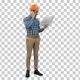 Site manager talking on mobile phone holding, Alpha Channel - VideoHive Item for Sale