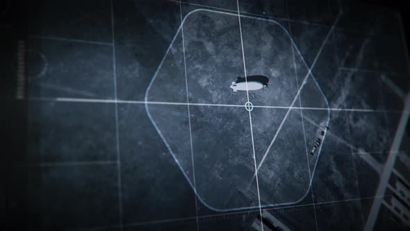 High tech network military system detected the enemy navy airship on the ground alt