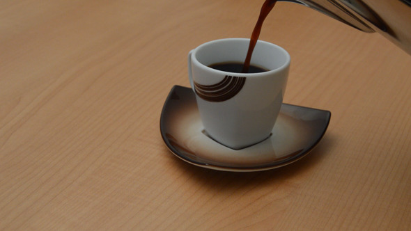 Coffee Poured into Small Cup