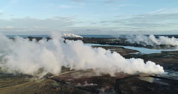 Aerial View of Gunnuhver Hot Springs in Iceland