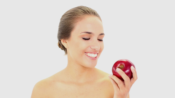 Beautiful Model Holding An Apple