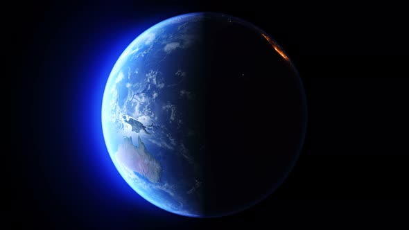 Blue Earth Day Vs Night Sun From West Seamless Loop