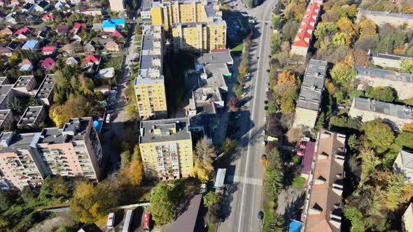 Uzhgorod Located in Transcarpathia Typical Buildings and Roofs on the Panorama View