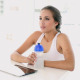 Beautiful Young Woman Taking A Drink After Working - VideoHive Item for Sale