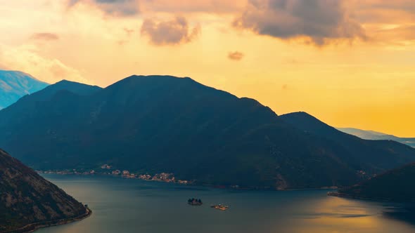 The Movement of Rain Clouds Over the Mountains in Montenegro