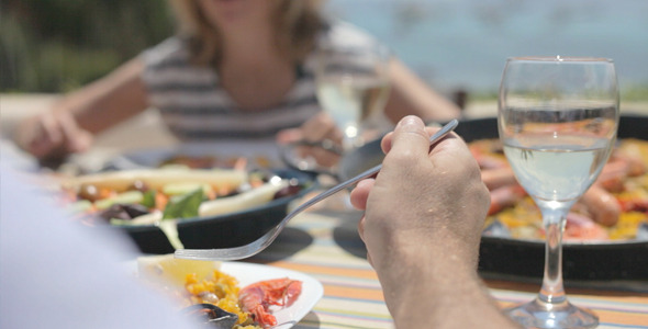 Eating On The Beach