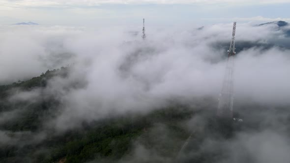 Aerial view 4G,5G communication tower