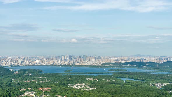 Timelapse of west lake in hangzhou china