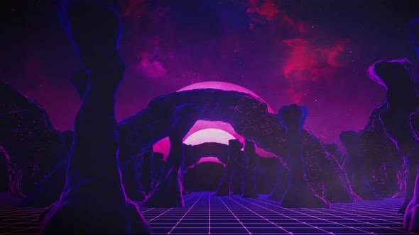 Flying On The Mountain In Sci Fi Stone 01 4K alt