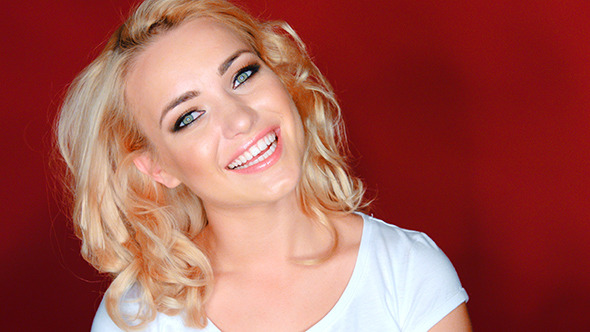 Vivacious Happy Young Blond Woman