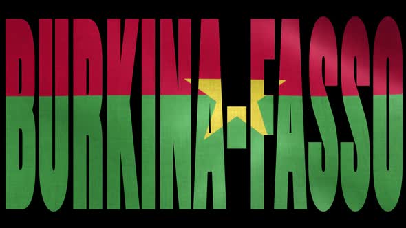 Burkina Fasso Flag Into Country Name