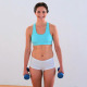 Fit Brunette Lifting Dumbbells And Smiling - VideoHive Item for Sale