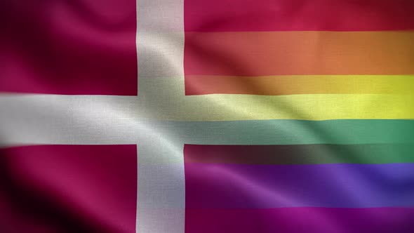 LGBT Denmark Flag Loop Background 4K