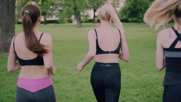 Group of Women Doing Sports Outdoors.