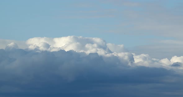 Timelapse Snow Clouds Thicken In The Sky