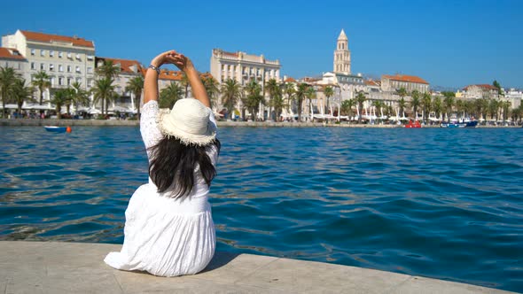 Woman Traveller Travels in SplitCroatia