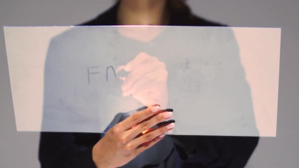 Corporate Woman Writing Failure On A Board