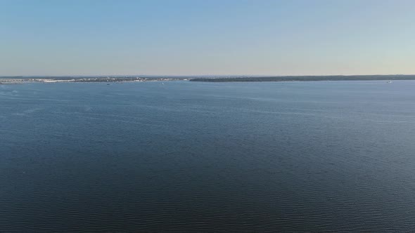Panoramic Aerial View of the Coastal Area on Pier with Ocean Along