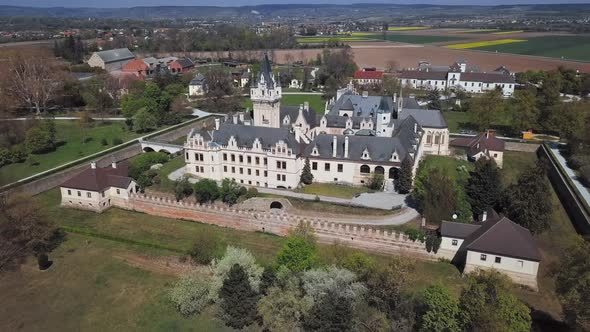 Aerial View of Grafenegg Castle, Austria