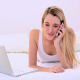 Happy Gorgeous Blonde Lying On Bed Phoning 2 - VideoHive Item for Sale