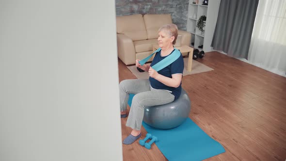 Sitting on Exercise Ball