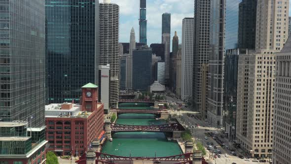 Aerial View Chicago Riverwalk 