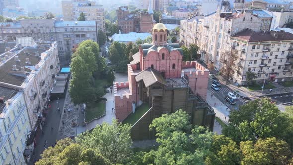 Architecture of Kyiv, Ukraine : Golden Gate. Aerial View